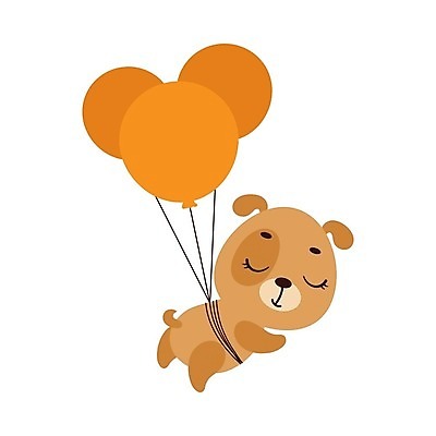 EPS 해외이미지 행복 동물캐릭터 일러스트 사람없음 반려동물 개 심플 풍선 해외202310 해외일러스트 일러캐릭터 동물 캐릭터 감정 포유류 파일형식 벡터