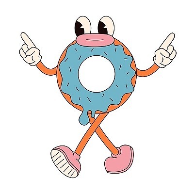 EPS 해외이미지 캐릭터 스티커 일러스트 부활절 표정 사람없음 도넛 만화 심볼 복고 코믹 마스코트 엘리먼트 해외202310 해외일러스트 일러캐릭터 기념일 디저트 파일형식 벡터