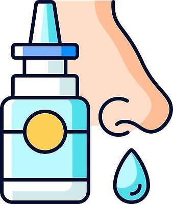 EPS 해외이미지 일러스트 의학 신체부위 약 물방울 코 비염 해외202310 해외일러스트 사람 파일형식 벡터