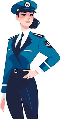 EPS 해외이미지 여자 허리손 일러스트 한명 상반신 성인 여경 성인여자한명만 해외202310 해외일러스트 1 포즈 사람 경찰 여자한명만 성인여자만 파일형식 벡터