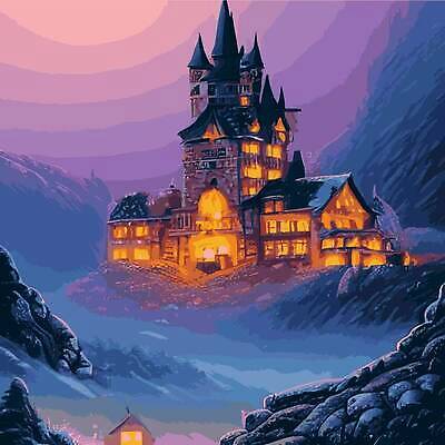 EPS 해외이미지 겨울 일러스트 주택 사람없음 추위 눈 숲 대저택 해외202310 해외일러스트 자연요소 계절 날씨 건물 파일형식 벡터