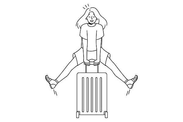EPS 해외이미지 여자 행복 감정 바다 여행 가방 일러스트 휴가 휴식 항해 사람 여행객 여행가방 점프 기쁨 짐 시간 플랫 공항 준비 출발 그림 흥분 윤곽 승객 수하물 벡터 밀레니얼 해외202310 해외일러스트 잡화 컨셉 배_교통 교통시설 모션 경제 파일형식