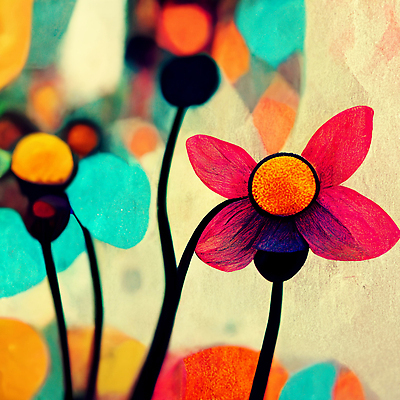 JPG 해외이미지 꽃 백그라운드 일러스트 추상 미술 사람없음 컬러풀 그림 해외202310 해외일러스트 식물 컬러 무늬 문화예술 파일형식