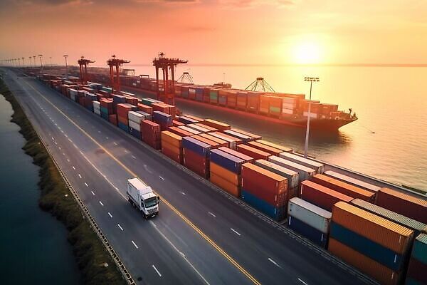 포토 JPG 해외이미지 산업 바다 비즈니스 교통시설 하늘 항해 사람없음 글로벌 항구 일몰 화물 보트 배달원 몸무게 컨테이너 조선소 기중기 무역 함선 상업 해안도시 수납 포트 물류 로딩 수입 터미널 해외202310 해외포토 직업 교통 배_교통 노을 운송업 도시 중장비 시설 파일형식