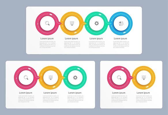 EPS 해외이미지 템플릿 일러스트 비즈니스 그래프 사람없음 자료 인포그래픽 정보 원형 심플 단계 타임라인 미니멀 해외202310 해외일러스트 도형 파일형식 벡터