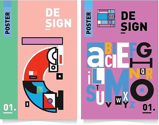 EPS 해외이미지 도형 알파벳 포스터 백그라운드 일러스트 추상 타이포그라피 사람없음 컬러풀 화려 해외202310 해외일러스트 문자 영어 컬러 컨셉 무늬 파일형식 벡터