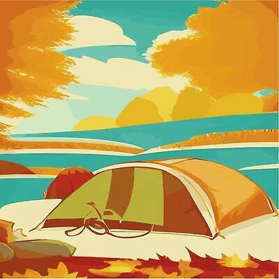 EPS 해외이미지 일러스트 단풍나무 텐트 사람없음 야외 캠핑 숲 해외202310 해외일러스트 나무 단풍 레저 캠핑도구 파일형식 벡터