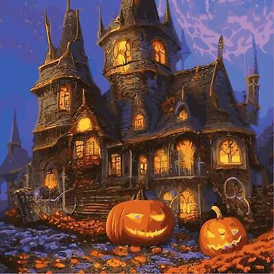 EPS 해외이미지 단풍 낙엽 일러스트 호박 사람없음 판타지 할로윈 야간 대저택 잭오랜턴 해외202310 해외일러스트 자연요소 잎 채소 상상 파일형식 벡터