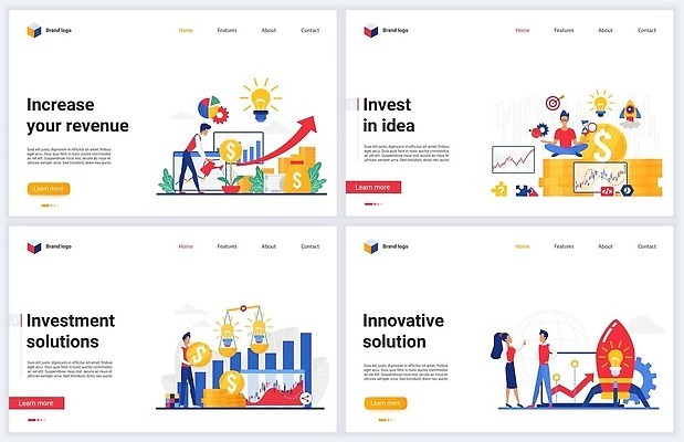 EPS 해외이미지 템플릿 디자인 배너 컨셉 돈 인터넷 일러스트 비즈니스 성공 미래 아이디어 함께함 사람 금융 세트 홈페이지 웹 로켓 성장 비즈니스맨 플랫 대표 만화 시작 상담 투자 노력 온라인 해결 혁명 개발 마케팅 인터페이스 투자자 벡터 획기적 해외202310 해외일러스트 남자 경제 직장인 재산 파일형식