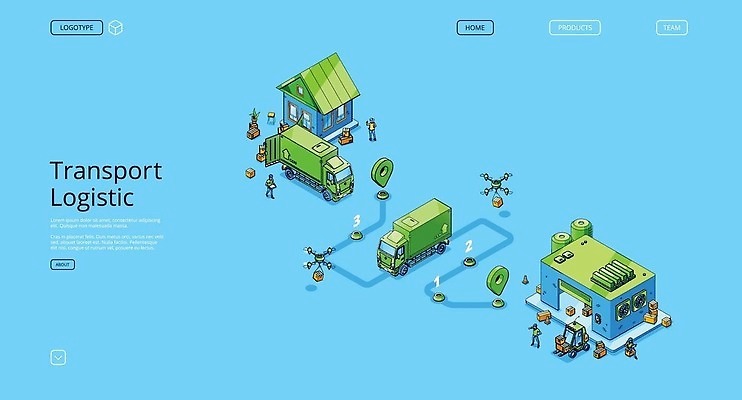 EPS 해외이미지 전신 남자 일러스트 주택 성인 두명 연두색 파란색 배송 택배 택배상자 아이소메트릭 GPS 드론 물류창고 성인남자만 물류센터 탑차 해외202310 해외일러스트 컬러 사람 건물 초록색 상자 트럭 운송업 창고 남자만 성인만 파일형식 벡터