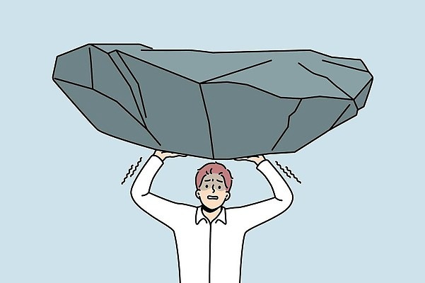 EPS 해외이미지 남자 일러스트 한명 들기 상반신 성인 비즈니스맨 떨림 힘듦 성인남자한명만 해외202310 해외일러스트 1 컨셉 비즈니스 모션 사람 직장인 남자한명만 성인남자만 파일형식 벡터