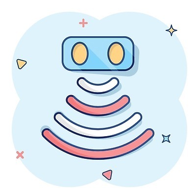 EPS 해외이미지 하늘색 일러스트 사람없음 반짝임 삼각형 심플 센서 해외202310 해외일러스트 도형 모션 파란색 파일형식 벡터