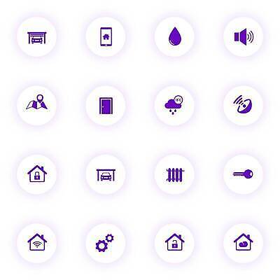 EPS 해외이미지 선 컬러 인터넷 일러스트 비즈니스 조명 주택 흑백 그림자 빛 픽토그램 보라색 웹 원형 스마트 심볼 사인 잠금 보안 전자 윤곽 감시 시스템 멀리 설정 UI 인터페이스 자동화 제어 벡터 해외202310 해외일러스트 도형 컨셉 촬영기법 안전 건물 파일형식