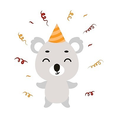 EPS 해외이미지 행복 동물캐릭터 일러스트 사람없음 심플 꽃가루 코알라 해외202310 해외일러스트 일러캐릭터 동물 캐릭터 감정 포유류 가루 파일형식 벡터