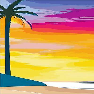 EPS 해외이미지 실루엣 일러스트 하늘 사람없음 컬러풀 야자수 노을 분위기 카피스페이스 해외202310 해외일러스트 자연요소 나무 컬러 컨셉 촬영기법 공백 파일형식 벡터