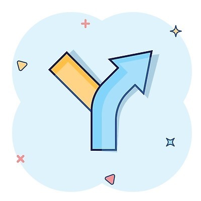 EPS 해외이미지 화살표 하늘색 일러스트 사람없음 반짝임 삼각형 심플 길찾기 네비게이션 해외202310 해외일러스트 도형 모션 파란색 파일형식 벡터