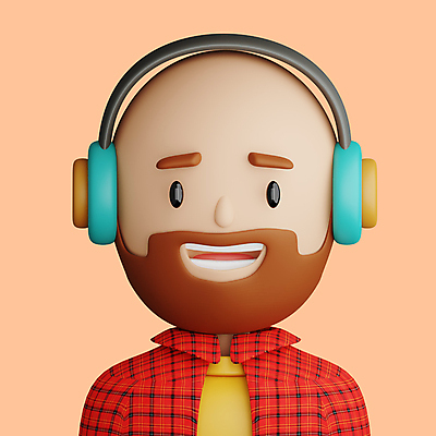 포토 JPG 해외이미지 캐릭터 남자 수염 한명 상반신 성인 3D 헤드폰 체크무늬 대머리 아바타 성인남자한명만 해외202310 해외포토 1 헤어스타일 음향기기 무늬 사람 디지털합성 남자한명만 성인남자만 파일형식