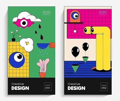 EPS 해외이미지 디자인 배너 포스터 패턴 일러스트 추상 사람없음 그래픽 컬러풀 화려 기하학 멤피스디자인 해외202310 해외일러스트 컬러 컨셉 무늬 파일형식 벡터