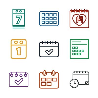 EPS 해외이미지 일러스트 사람없음 컬러풀 달력 날짜 심볼 해외202310 해외일러스트 컬러 파일형식 벡터