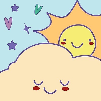 EPS 해외이미지 별 일러스트 사람없음 태양 귀여움 하트 팬시패턴 해외202310 해외일러스트 자연요소 모양 컨셉 패턴 파일형식 벡터