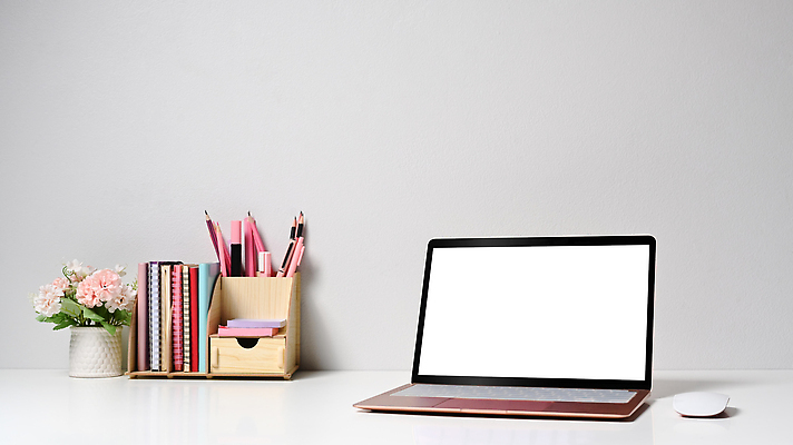 포토 JPG 해외이미지 꽃 화분 사람없음 노트북 다이어리 마우스 포스트잇 연필꽂이 목업 카피스페이스 해외202310 해외포토 식물 문구용품 전자제품 컴퓨터용품 사무용품 공백 메모지 파일형식