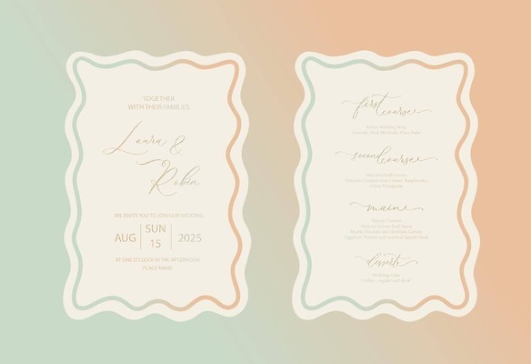 EPS 해외이미지 결혼 곡선 일러스트 프레임 사람없음 세트 축하 분위기 웨이브 감성 물결무늬 카피스페이스 해외202310 해외일러스트 물결 선 컨셉 무늬 이벤트 공백 파일형식 벡터