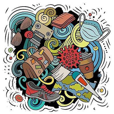 EPS 해외이미지 디자인 여행 스티커 일러스트 휴가 설계 건강 가면 안전 장식 컬러풀 짐 바이러스 보호 낙서 그래피티 공항 만화 심볼 오브젝트 예방 엽서 모음 고립 구성 백신 전염병 코로나바이러스 뉴노멀 락다운 해외202310 해외일러스트 컬러 컨셉 의학 교통시설 경제 질병 편지 그림 파일형식 벡터