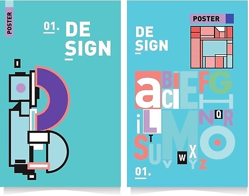 EPS 해외이미지 도형 알파벳 포스터 백그라운드 일러스트 추상 타이포그라피 사람없음 파란색 화려 해외202310 해외일러스트 문자 영어 컬러 컨셉 무늬 파일형식 벡터