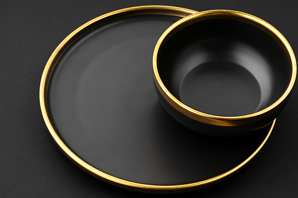 포토 JPG 해외이미지 그릇 식기 접시 디자인 백그라운드 탁자 주방용품 사람없음 장식 빛 세트 주방 검은색 식사 도자기 사발 황금 고급 컨테이너 수집 스타일 해외202310 해외포토 산업 컬러 가구 생활용품 컨셉 사기그릇 파일형식