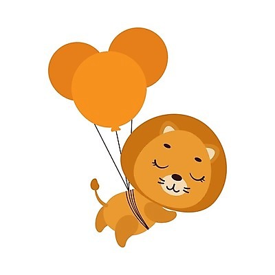EPS 해외이미지 행복 동물캐릭터 일러스트 사람없음 사자 심플 풍선 해외202310 해외일러스트 일러캐릭터 동물 캐릭터 감정 포유류 파일형식 벡터
