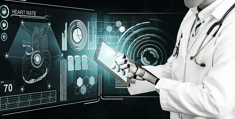 포토 해외이미지 손 비즈니스 청진기 그래프 미래 신체부위 파란색 태블릿 스크린 기계 터치 의사 심장 의사가운 로봇 AI_인공지능 해외202310 해외포토 AI파일 컬러 컨셉 의료기기 사람 전자제품 스마트기기 의료진 가운 장기_의학 파일형식 벡터