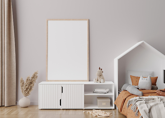 포토 JPG 해외이미지 액자 실내 사람없음 내부 인테리어 공간 침대 편안함 서랍장 해외202310 해외포토 디자인 가구 감각 파일형식