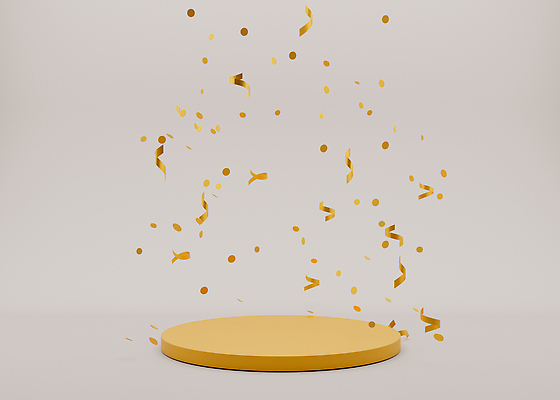 포토 JPG 해외이미지 백그라운드 사람없음 공간 금색 원형 꽃가루 단상 포디움 해외202310 해외포토 도형 컬러 무대 가루 파일형식
