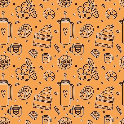 EPS 해외이미지 그릇 식기 디자인 열매 커피 음료 음식 백그라운드 패턴 일러스트 디저트 그래픽 장식 컵 쿠키 과자 케이크 상점 식당 초콜릿 카페 빵집 뜨거움 달콤 아침식사 낙서 상품 찻주전자 설탕 심볼 오브젝트 사인 메뉴 그림 윤곽 베이글 카푸치노 카페테리아 라떼 스크랩북 벡터 해외202310 해외일러스트 식물 빵 무늬 주전자 식사 맛 파일형식