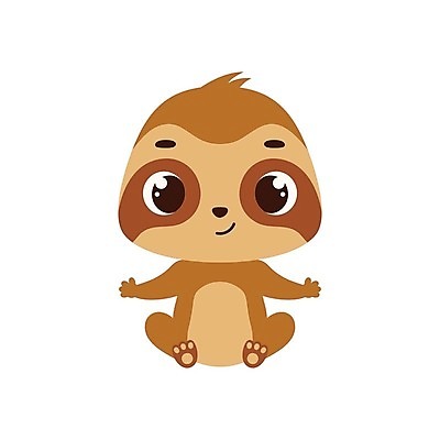 EPS 해외이미지 행복 동물캐릭터 일러스트 사람없음 심플 나무늘보 해외202310 해외일러스트 일러캐릭터 동물 캐릭터 감정 파일형식 벡터