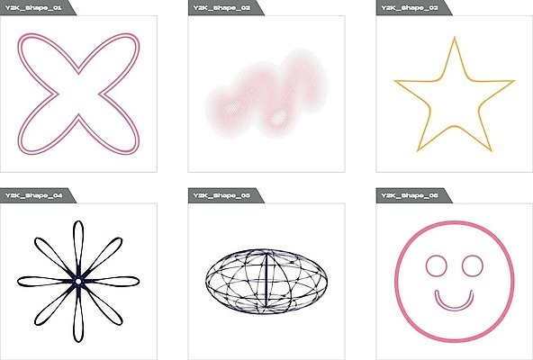 EPS 해외이미지 꽃 별 분홍색 일러스트 추상 사람없음 그래픽 세트 노란색 라인아트 복고 엘리먼트 Y2K 해외202310 해외일러스트 자연요소 식물 선 컬러 컨셉 무늬 파일형식 벡터