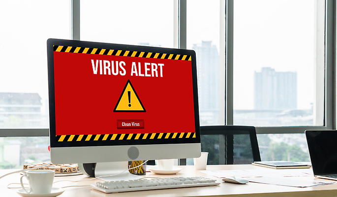 포토 JPG 해외이미지 의자 경고 사람없음 노트북 모니터 키보드 마우스 바이러스 위험 찻잔 컵받침 창가 해외202310 해외포토 가구 컨셉 창문 잔 전자제품 컴퓨터 컴퓨터용품 받침대 파일형식