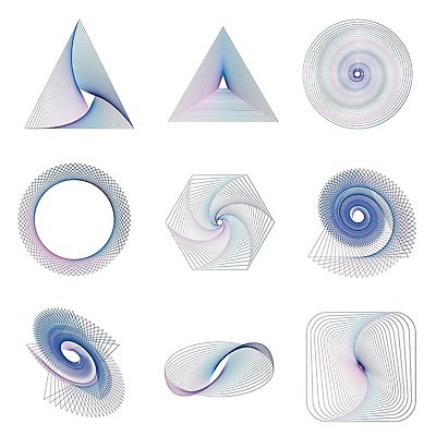 EPS 해외이미지 모양 디자인 선 파도 백그라운드 패턴 곡선 일러스트 벽지 추상 프레임 나선형 미술 경사 그래픽 장식 세트 검은색 흰색 원형 화려 터널 구부린 심볼 질감 서식 회전 기하학 엘리먼트 스타일 벡터 와이어프레임 해외202310 해외일러스트 도형 길 바다 컬러 컨셉 무늬 모션 문화예술 파일형식