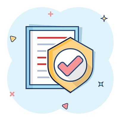 EPS 해외이미지 하늘색 일러스트 사람없음 반짝임 삼각형 체크표시 보안 심플 보험 보험계약서 해외202310 해외일러스트 도형 모션 안전 파란색 확인 파일형식 벡터