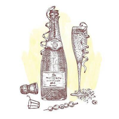 EPS 해외이미지 리본 일러스트 사람없음 세트 빈티지 꼬치 샴페인 스케치 메뉴 올리브 손그림 샴페인병 탄산 해외202310 해외일러스트 열매 컨셉 술병 주류 미술 파일형식 벡터