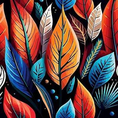 EPS 해외이미지 잎 일러스트 추상 미술 사람없음 보테니컬아트 트로피컬아트 해외202310 해외일러스트 식물 무늬 문화예술 그림 파일형식 벡터
