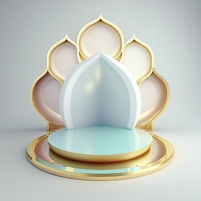 포토 JPG 해외이미지 건축물 하늘색 백그라운드 사람없음 3D 금색 모스크 단상 해외202310 해외포토 건축 컬러 파란색 이슬람교 디지털합성 파일형식