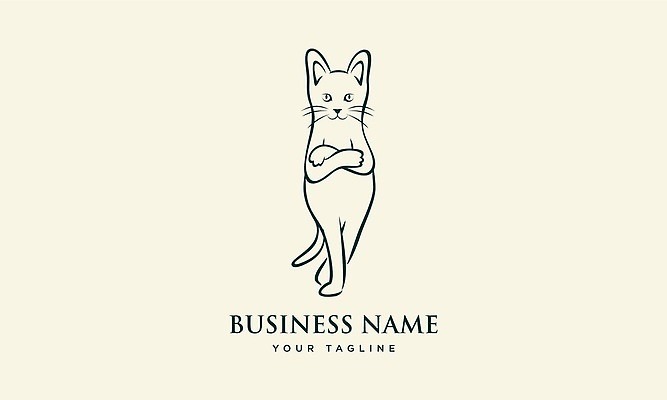 EPS 해외이미지 디자인 선 일러스트 타이포그라피 사람없음 고양이 심볼 라인아트 그림 해외202310 해외일러스트 문자 포유류 반려동물 파일형식 벡터