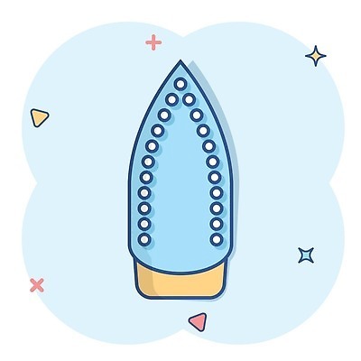 EPS 해외이미지 하늘색 일러스트 사람없음 반짝임 삼각형 심플 다리미 해외202310 해외일러스트 도형 모션 파란색 가전제품 파일형식 벡터