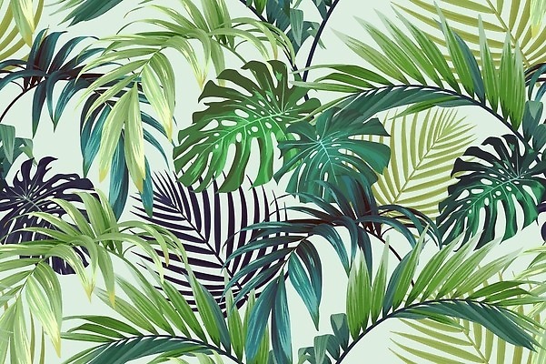 EPS 해외이미지 무료이미지 디자인 백그라운드 잎 패턴 일러스트 나뭇잎 사람없음 초록색 나뭇잎배경 열대잎 해외202310 해외일러스트 식물 컬러 무늬 파일형식 벡터