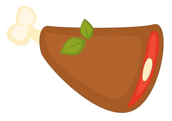 EPS 해외이미지 일러스트 단면 뼈 육류 사람없음 갈색 신선 구이 허브 닭다리 해외202310 해외일러스트 식물 음식 컬러 식재료 파일형식 벡터