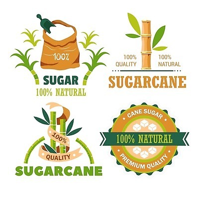 EPS 해외이미지 리본 일러스트 사람없음 초록색 세트 라벨 주황색 원형 설탕 심볼 대나무 유기농 포대 사탕수수 해외202310 해외일러스트 도형 나무 식물 웰빙 컬러 프레임 파일형식 벡터