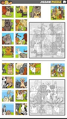 EPS 해외이미지 동물 템플릿 캐릭터 디자인 교육 조각 일러스트 취미 그래픽 반려동물 세트 유치원 게임 퍼즐 그룹 개 어플리케이션 만화 그림 정사각형 정리 팩 문제집 해결 기르기 유래 벡터 순혈 해외202310 해외일러스트 일러캐릭터 도형 포유류 놀이 책 화장품 돌봄 파일형식