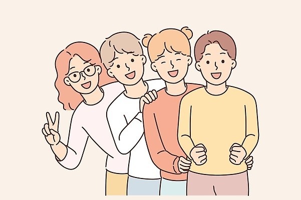 EPS 해외이미지 무료이미지 학생 여학생 여자 어린이 일러스트 함께함 소녀 소년 게임 그룹 해외202310 해외일러스트 남자 컨셉 놀이 사람 파일형식 벡터 무료콘텐츠