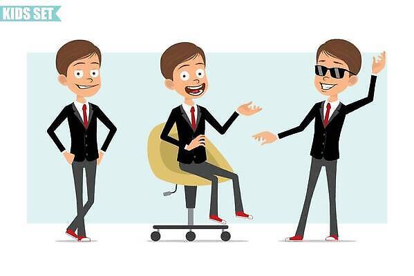 EPS 해외이미지 모델 캐릭터 남자 행복 별 어린이 포즈 일러스트 비즈니스 성공 넥타이 휴식 말하기 서기 정장 소년 빨간색 세트 선글라스 사무실 검은색 재킷 분노 표현 업무 플랫 만화 중개인 사인 애니메이션 고립 스타일 벡터 해외202310 해외일러스트 일러캐릭터 자연요소 직업 잡화 옷 감정 안경 컬러 컨셉 모션 사람 외투 작업 파일형식